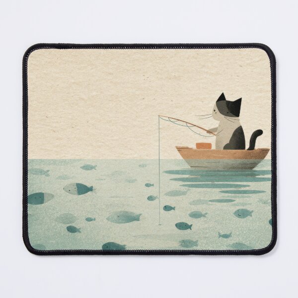 Item preview, Cat fishing in a small boat designed and sold by anytka.