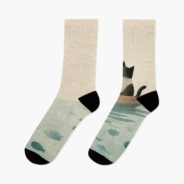 Item preview, Cat fishing in a small boat designed and sold by anytka.