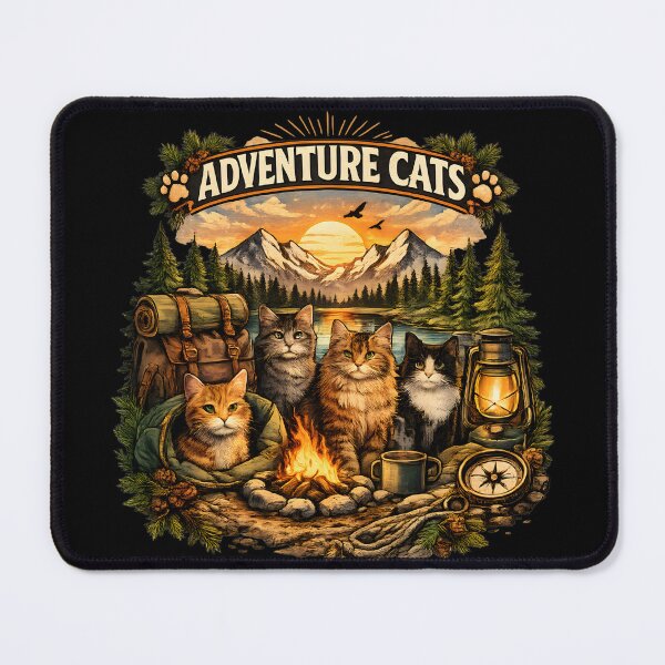 Item preview, Adventure Cats cute cat lover outdoor designed and sold by NitRes.