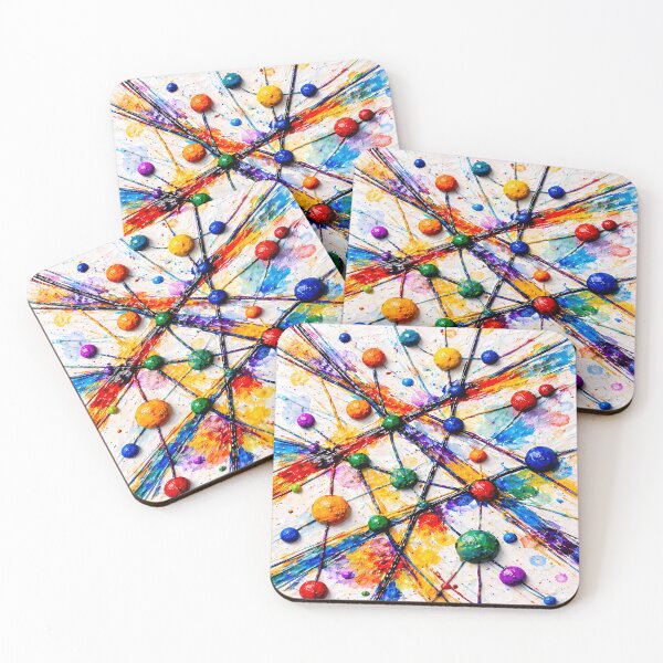 Item preview, Vibrant Neural Connections - Abstract Modern Impasto designed and sold by Art-Inspir-AI.