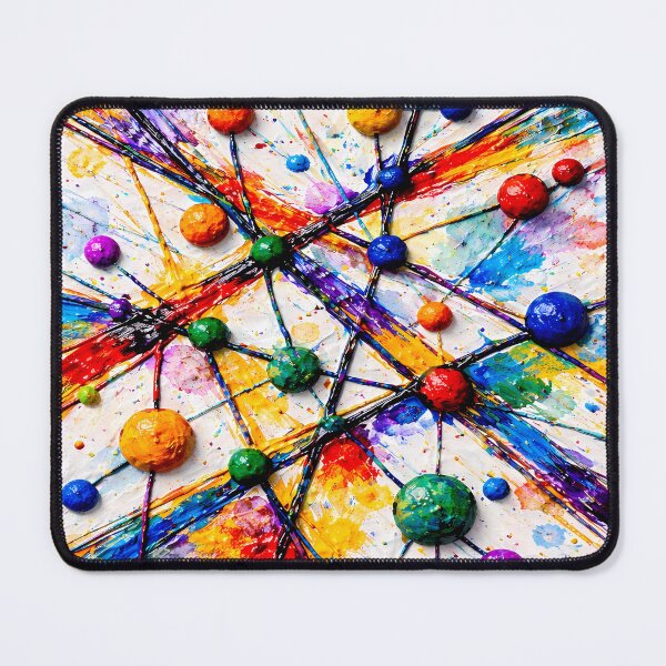 Item preview, Vibrant Neural Connections - Abstract Modern Impasto designed and sold by Art-Inspir-AI.