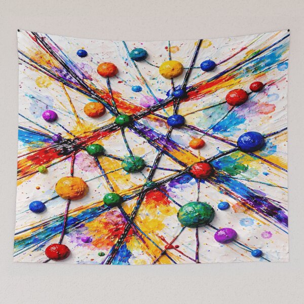 Item preview, Vibrant Neural Connections - Abstract Modern Impasto designed and sold by Art-Inspir-AI.