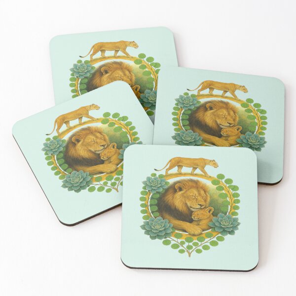 Item preview, Family of lions in realistic plants and painting designed and sold by the artedivino.