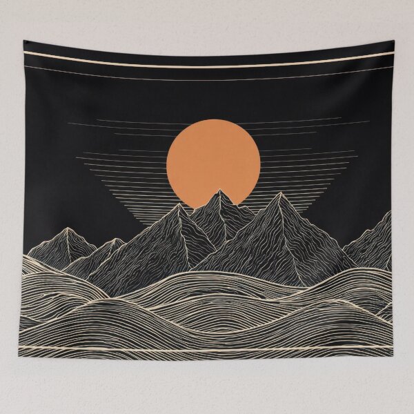 Item preview, Mountains and sun form lines designed and sold by anytka.