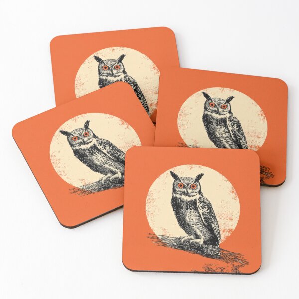 Item preview, Owl sits on a branch under a moon designed and sold by anytka.