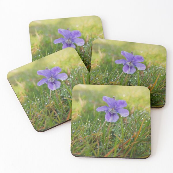 Item preview, Purple Violet Flower in Morning Dew Grass designed and sold by Kainicram.