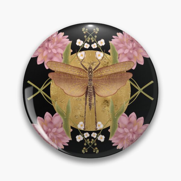 Item preview, Zenith: The Golden Sun Dragonfly designed and sold by Grin Katalina Floral Patterns & Cozy Art.