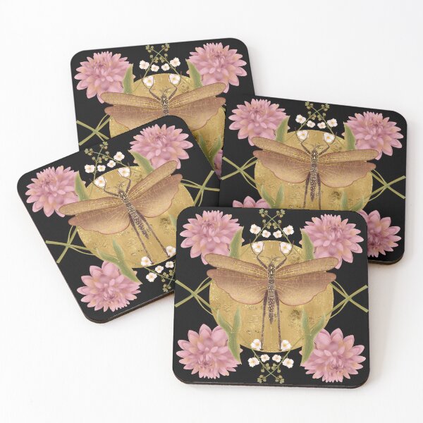 Item preview, Zenith: The Golden Sun Dragonfly designed and sold by Grin Katalina Floral Patterns & Cozy Art.
