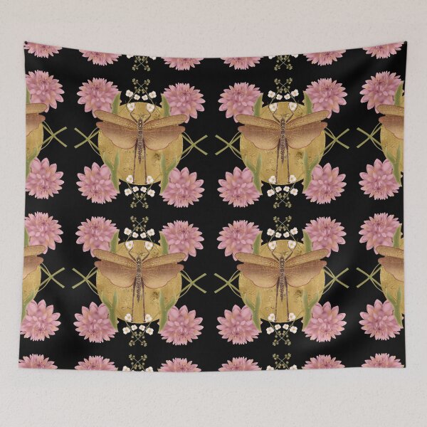 Item preview, Zenith: The Golden Sun Dragonfly designed and sold by Grin Katalina Floral Patterns & Cozy Art.
