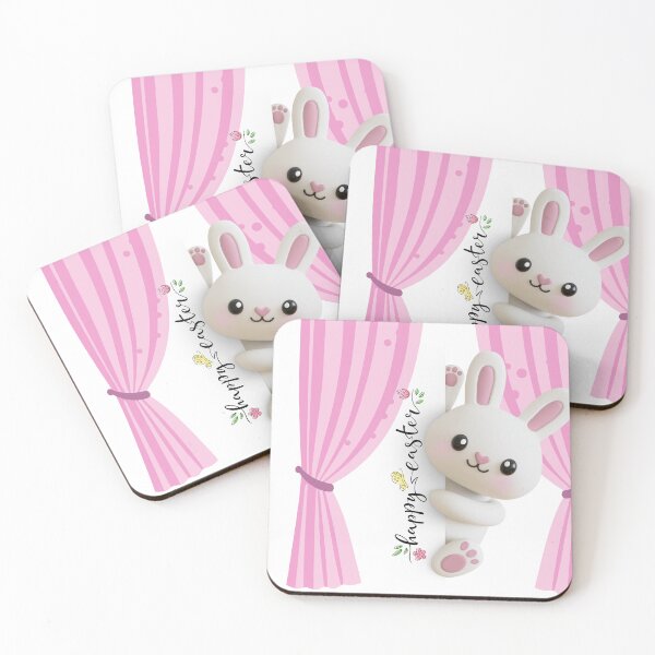 Item preview, Cute Bunny Behind Curtain – Soft Kawaii Style designed and sold by Vibe Candy studio..
