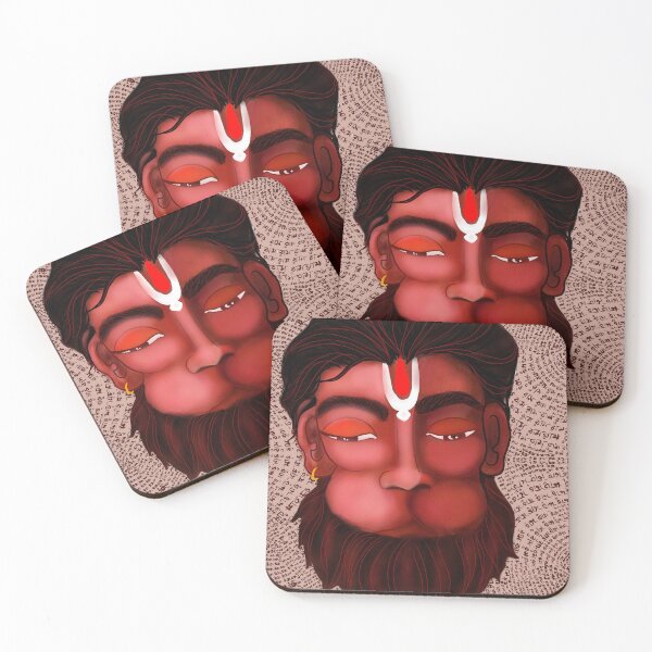 Item preview, Divine Hanuman Face with Ram Naam | Spiritual Art designed and sold by JTitli.