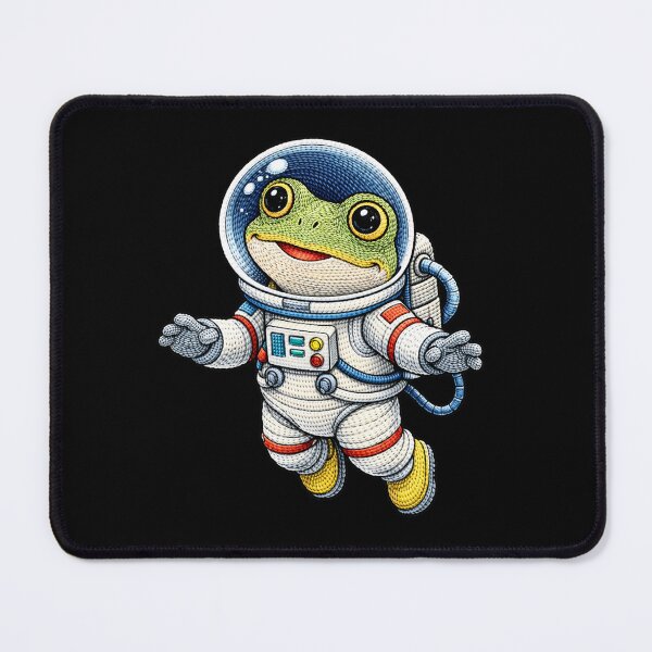 Item preview, Cute Astronaut Frog Embroidery Style – Kawaii Space Frog Floating Design designed and sold by ColorSplash123.