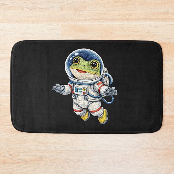 Item preview, Cute Astronaut Frog Embroidery Style – Kawaii Space Frog Floating Design designed and sold by ColorSplash123.
