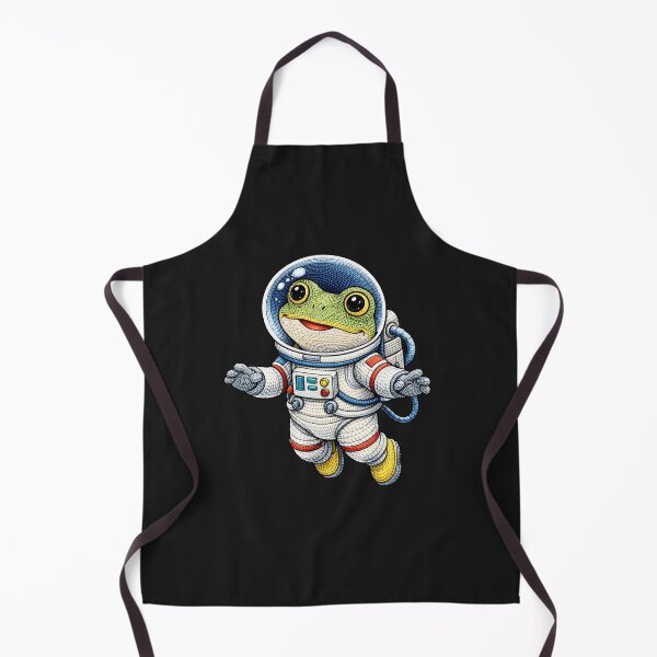 Item preview, Cute Astronaut Frog Embroidery Style – Kawaii Space Frog Floating Design designed and sold by ColorSplash123.