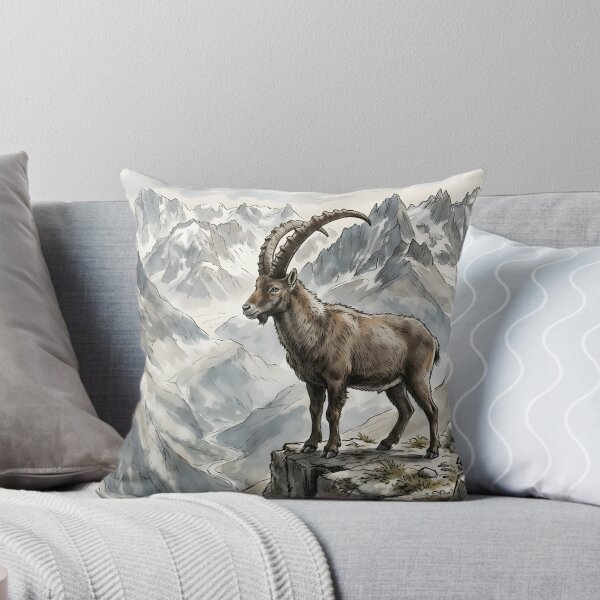 Item preview, Alpine Ibex - Mountain Goat Wildlife Landscape designed and sold by RubisLeaf.