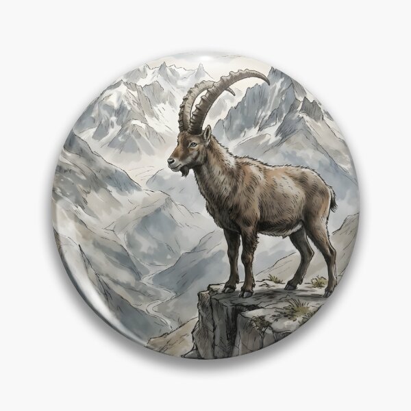 Item preview, Alpine Ibex - Mountain Goat Wildlife Landscape designed and sold by RubisLeaf.