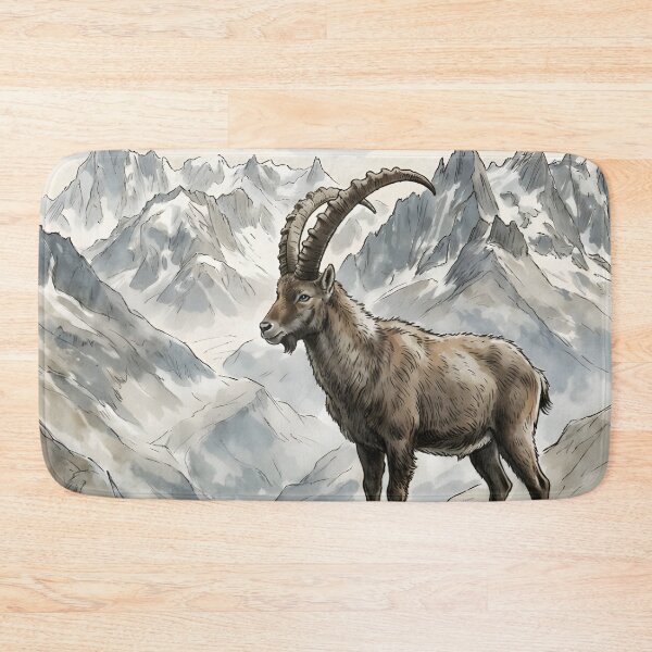 Item preview, Alpine Ibex - Mountain Goat Wildlife Landscape designed and sold by RubisLeaf.