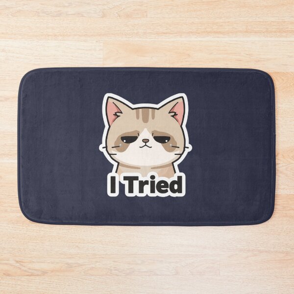 Item preview, I Tried Cat Sticker – Funny Sad Cat Meme Cute Relatable Sticker designed and sold by Digital_products_0111.