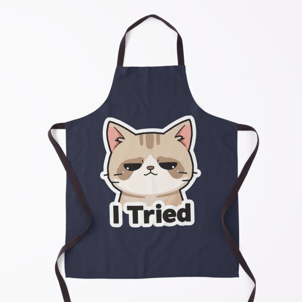 Item preview, I Tried Cat Sticker – Funny Sad Cat Meme Cute Relatable Sticker designed and sold by Digital_products_0111.