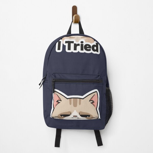 Item preview, I Tried Cat Sticker – Funny Sad Cat Meme Cute Relatable Sticker designed and sold by Digital_products_0111.