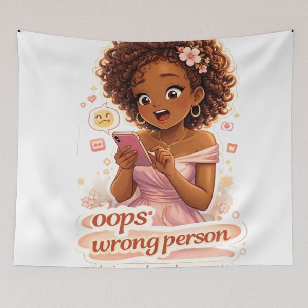 Item preview, Oops Wrong Person | Funny Texting Mistake | Dating Awkward Moments Cute Illustration designed and sold by PrincSaraStudio.