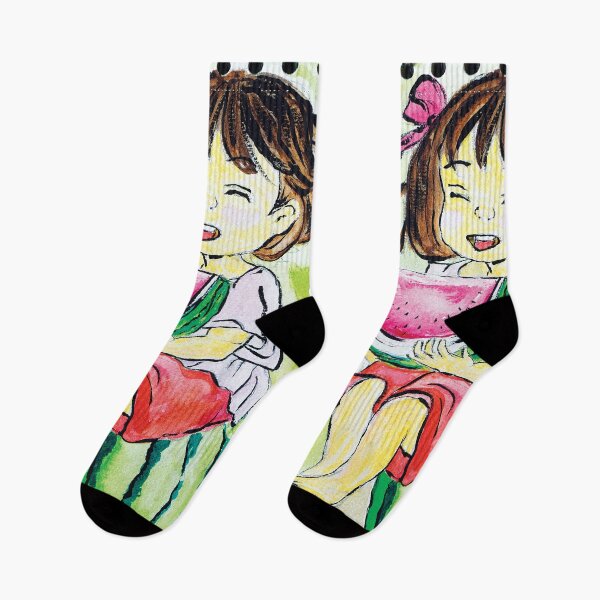 Item preview, Watercolor of a girl with watermelon designed and sold by Dilyana Rumenova - Shantabella.