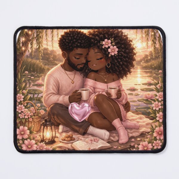 Item preview, Love & Soft Moments | Romantic Couple Aesthetic Illustration | Cozy Date Night Vibes designed and sold by PrincSaraStudio.