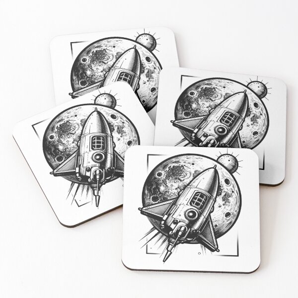 Item preview, Artemis Moon Rocket Tattoo Illustration designed and sold by JaaGo PopLab.