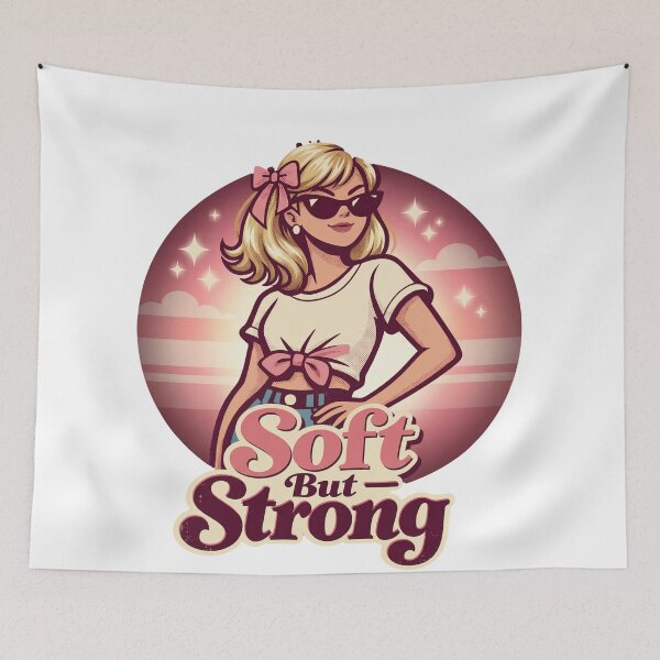 Item preview, Soft But Strong Breast Cancer Awareness Vintage Retro T-Shirt Pink Ribbon Empowerment Design designed and sold by Prime legend .