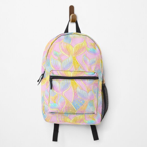Item preview, Mermaid Girl Pink Tails Pattern Cute Watercolor and Gold Misty designed and sold by adlydesigns.