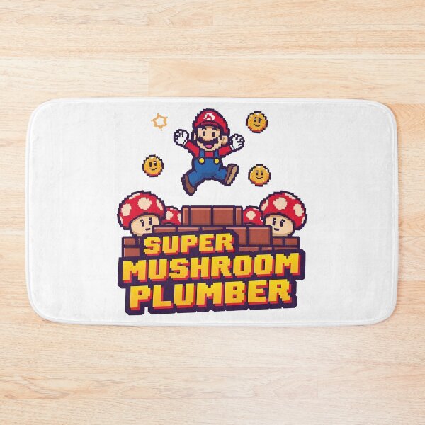 Item preview, Super Mushroom Plumber – Cute Retro Pixel Gaming Graphic for Gamers designed and sold by Dhenin Studio.