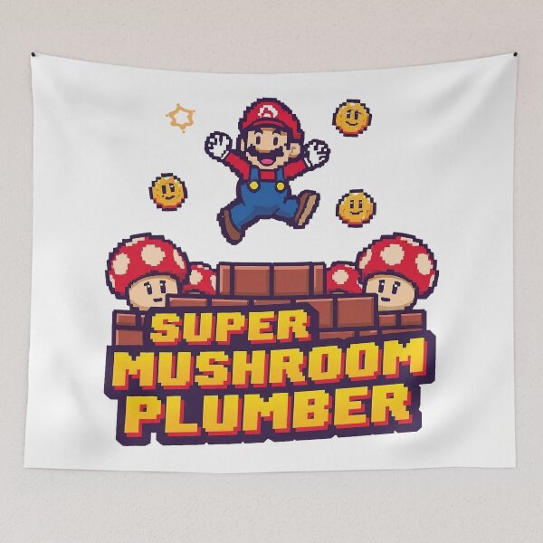 Item preview, Super Mushroom Plumber – Cute Retro Pixel Gaming Graphic for Gamers designed and sold by Dhenin Studio.