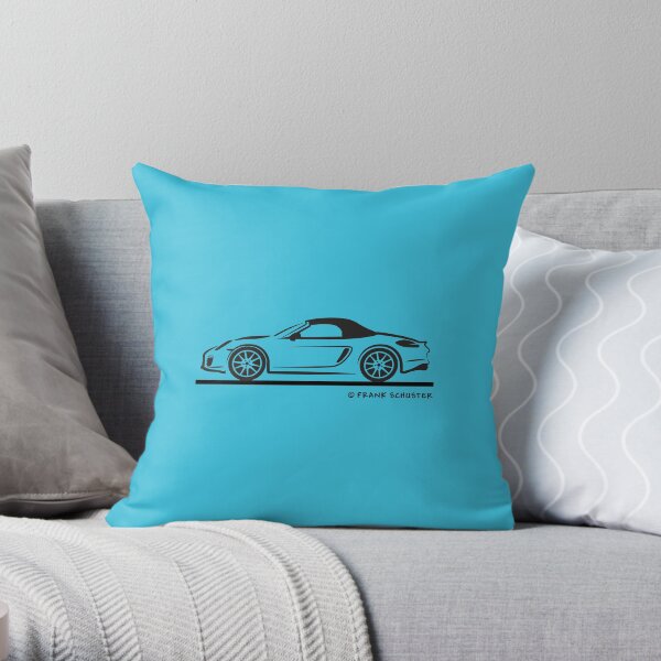 Porsche 981 Boxster Top Up Black Throw Pillow
