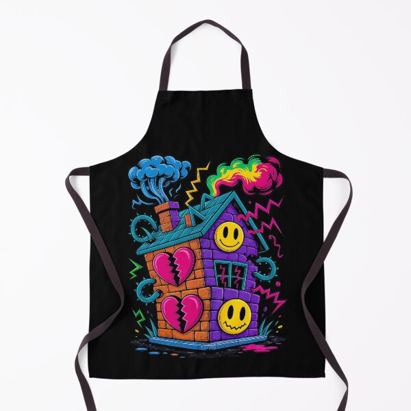 Item preview, Neon Broken Heart House With Smiley Chaos Vibes designed and sold by Amanda's Factory.