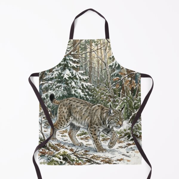 Item preview, Eurasian Lynx - Snowy Forest Wildlife Illustration designed and sold by RubisLeaf.