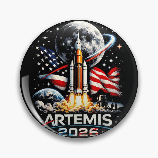 Item preview, Artemis 2026 American Flag Rocket Launch Moon Mission Patriot Space Art designed and sold by DaphoLatara.