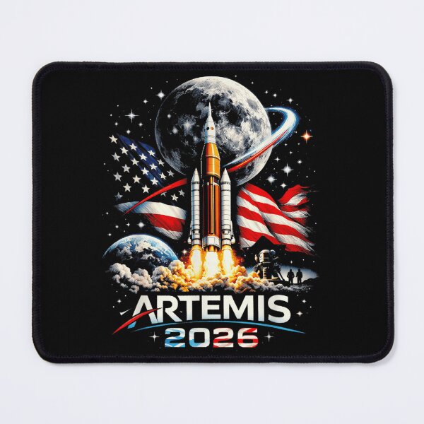 Item preview, Artemis 2026 American Flag Rocket Launch Moon Mission Patriot Space Art designed and sold by DaphoLatara.