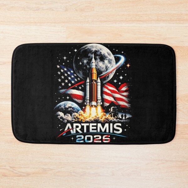 Item preview, Artemis 2026 American Flag Rocket Launch Moon Mission Patriot Space Art designed and sold by DaphoLatara.