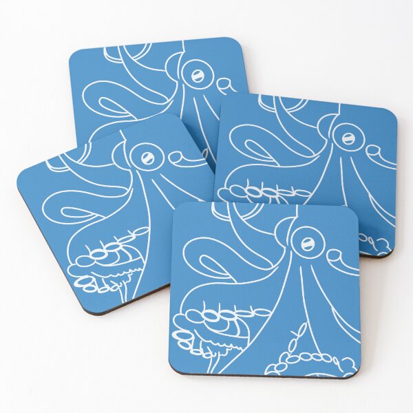 Item preview, Minimal Octopus Line Art Blue Design designed and sold by CharmingArt23.