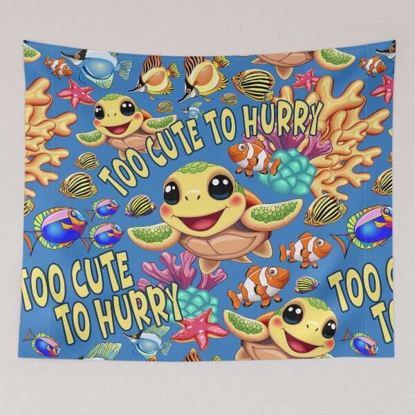 Item preview, Too Cute to Hurry, Kawaii Baby Sea turtle for kids designed and sold by BluedarkArt.