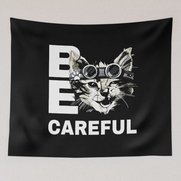 Item preview, Rugged Cat With Goggles Be Careful Design designed and sold by StyleBloomes.