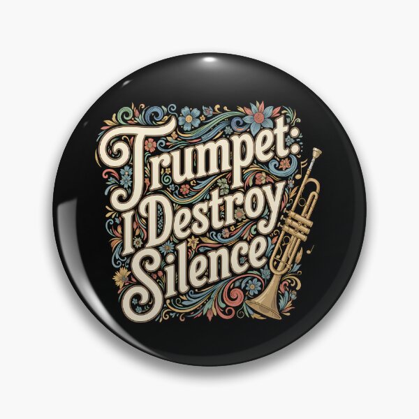 Item preview, Trumpet Destroys Silence – Vintage Jazz Trumpet Art designed and sold by Art-Arcade6.