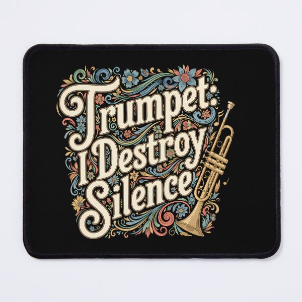 Item preview, Trumpet Destroys Silence – Vintage Jazz Trumpet Art designed and sold by Art-Arcade6.