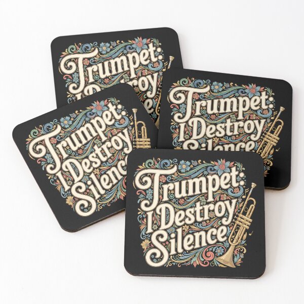 Item preview, Trumpet Destroys Silence – Vintage Jazz Trumpet Art designed and sold by Art-Arcade6.
