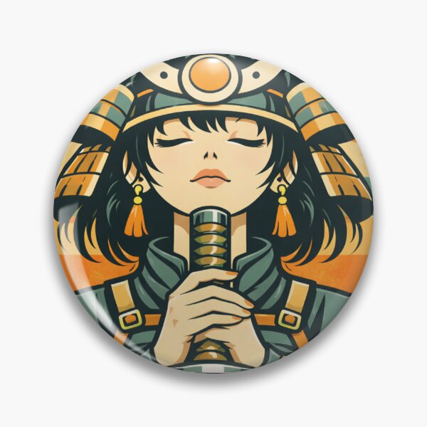 Item preview, retro Japanese samurai girl designed and sold by Ora-kuro.