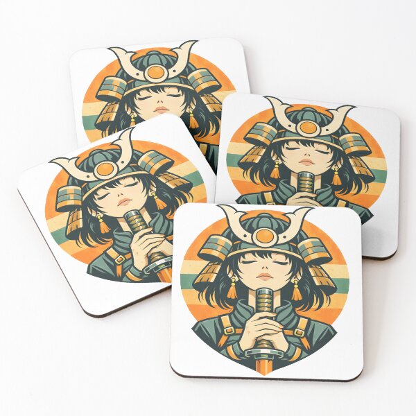 Item preview, retro Japanese samurai girl designed and sold by Ora-kuro.