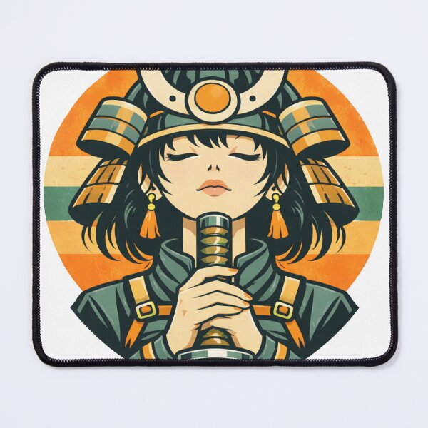 Item preview, retro Japanese samurai girl designed and sold by Ora-kuro.
