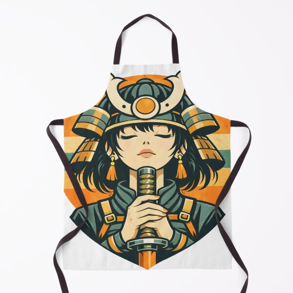 Item preview, retro Japanese samurai girl designed and sold by Ora-kuro.