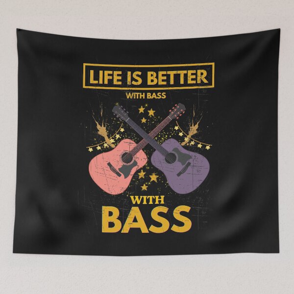 Item preview, Life Is Better With Bass Vintage Bass Guitar Lover Design designed and sold by Joyful-Pixel.