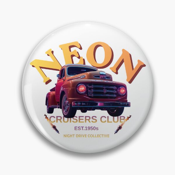 Item preview, Vintage Red Pickup Truck Neon Cruisers Club designed and sold by CiNi13.